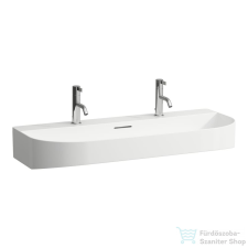 Laufen Sonar 100x42 cm-es mosdó 2 csaplyukkal,matt fehér H8103477571071 szaniter