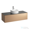 Laufen Sonar 117,5x45,5x34 cm-es 1 fiókos alsószekrény csaptelep és mosdó kivágással H812340,H812341,H812342,H812343 mosdókhoz,Copper&amp;Nero Marquina H4054250341411