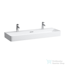 Laufen Val SaphirKeramik 120x42 cm-es mosdó 2 csaplyukkal,LCC Active bevonattal,H810289A001071 szaniter