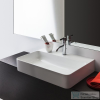 Laufen Val SaphirKeramik 55x42 cm-es túlfolyó nélküli csiszolt aljú mosdó 1 csaplyukkal,LCC Active bevonattal,fehér H816282A001111