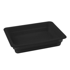 Lava fekete színű öntöttvas sütőtál, GN 1/2 tál, 26x33 cm konyhai eszköz