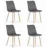  LAVA szék - sötétszürke bársony/fa színű lábak x 4