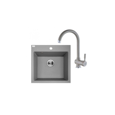 LAVEO SZETT ALENA +LETTE Gránit tálca + Álló csaptelep - Szürke SRAA 510T mosogatótálca