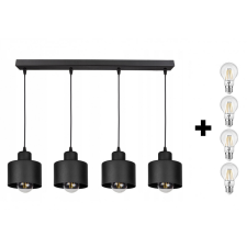  LAVOR állítható függőlámpa fekete 4x E27 + ajándék LED izzók világítás