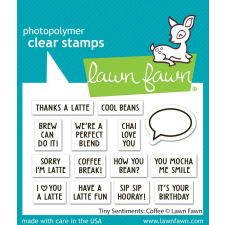 Lawn Fawn Tiny Sentiments: Coffee Szilikonbélyegző LF3498 Clear Stamps (1 csomag) bélyegző