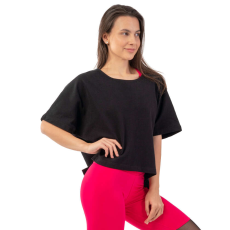  Laza crop póló "The Minimalist" organikus pamutból sötétzöld M/L
