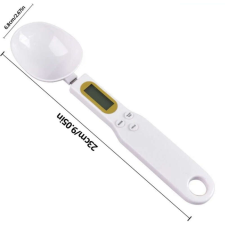 Lcd digitális konyhai kanál mérleg, fehér, 500g /0,1g konyhai mérleg