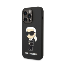 LCD Partner Apple iPhone 14 Pro Max Karl Lagerfeld folyékony szilikon Ikonik NFT tok fekete tok és táska