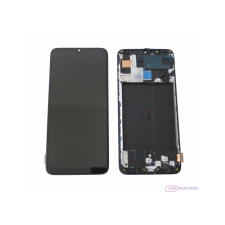 LCD Partner Samsung Galaxy A70 SM-A705FN LCD kijelző + érintő +keret fekete mobiltelefon, tablet alkatrész