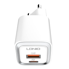 LDNIO A2318C USB, USB-C 20W Wall charger + Lightning Cable mobiltelefon kellék