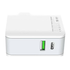 LDNIO A4403C USB-A + USB-C hálózati töltő 20W + Lightning kábel fehér (5905316142329) mobiltelefon kellék