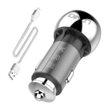 LDNIO C1 USB, USB-C autós töltő + Lightning kábel mobiltelefon kellék