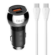 LDNIO C1 USB, USB-C Car charger + USB-C - USB-C Cable mobiltelefon kellék