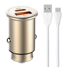 LDNIO C506Q USB, USB-C Car charger + MicroUSB Cable mobiltelefon kellék