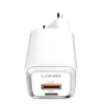 LDNIO hálózati töltő Type-C aljzat / USB aljzat (5V / 3A, 20W, PD gyorstöltés támogatás + lightning 8pin kábel) FEHÉR Apple IPAD mini, Apple IPAD mini 4, Apple iPhone 7 Plus 5.5, Apple IPAD