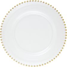LE COQ Porcelaine LE COQ Helios Lapos tányér, ø: 155 mm, arany, gyöngyszegélyes tányér és evőeszköz