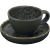LE COQ Porcelaine LE COQ »Phobos« Espresso csésze aljjal, magasság: 45 mm, átmérő: 105 mm, fekete, kék