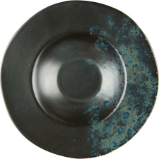 LE COQ Porcelaine Mélytányér, Le COQ Phobos 28,5 cm, feketéskék tányér és evőeszköz