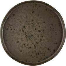 LE COQ Porcelaine Sekély tányér, Le COQ Phobos 20,5 cm, barna tányér és evőeszköz