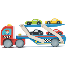 Le Toy Van fa játék autószállító versenyautókkal fajáték