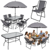 lean Garden Furniture Set Table Chairs Metal Umbrella For Balcony Terrace Garden
