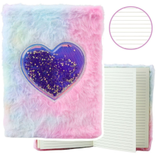 lean Plüss jegyzetfüzet, bélelt szívecskékkel és konfettivel, pasztell A5, 80 lap– 21648 (21648) füzet