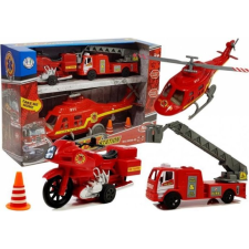 Lean Sport Tűzoltósági Járművek Szett - Helikopterrel, Motorral, Fény és Hanghatásokkal (6946) autópálya és játékautó