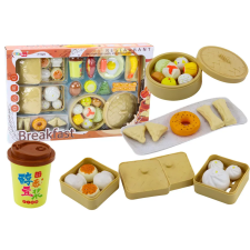 Lean Toys 18137 Reggeliző készlet zöldségekkel és tányérokkal, 38 darab konyhakészlet