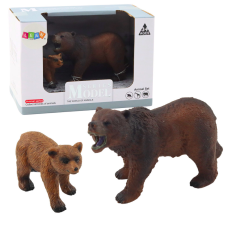 Lean Toys 2 db figurás készlet Barnamedve kölyökkel Forest Animals sorozat játékfigura