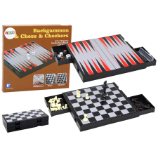 Lean Toys 3 az 1-ben játékkészlet mágneses asztali sakkdáma Backgammon társasjáték