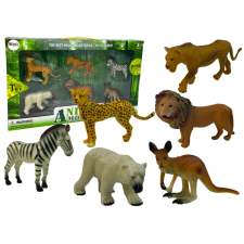 Lean Toys Afrika vadon élő állatok figura készlet Kenguru Zebra játékfigura