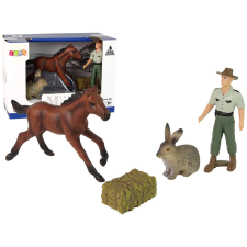 Lean Toys Állati figurák ló nyúl Farmer halmaza játékfigura