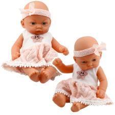 Lean Toys Baby Doll rózsaszín csipkeruha csillag fejpánttal baba