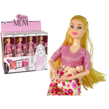 Lean Toys Baby Doll terhes rózsaszín ruha virágok baba