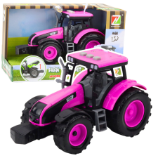 Lean Toys Battery Operated Farm Tractor Lights Sounds Pink autópálya és játékautó