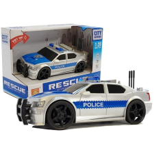 Lean Toys Battery Operated Police Car 1:20 Lights and Sounds Strung Silver autópálya és játékautó