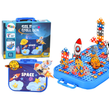 Lean Toys Bőröndkészlet DIY Puzzle Blocks Űrcsavarhúzó 228 darabos. építkezés