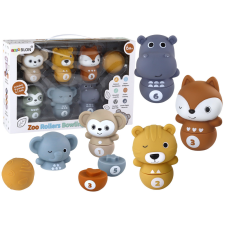 Lean Toys Bowling állatok kisgyermekeknek Interaktív labdás szórakozás készségfejlesztő