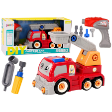 Lean Toys Cartoon Boom Truck szétszedhető barkács piros barkácsolás, építés