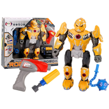 Lean Toys Csavarozó Robotfegyver Fúró Csavarhúzó Világos hang sárga barkácsolás, építés