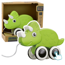 Lean Toys Dinoszaurusz húzófüzér játék squeaker Eco zöld készségfejlesztő