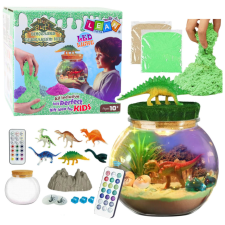 Lean Toys DIY dinoszaurusz terrárium kreatív készlet LED lámpával és távirányítóval kreatív és készségfejlesztő