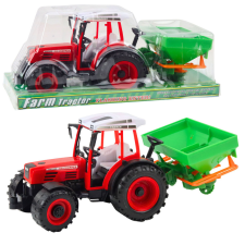 Lean Toys Farmer&#039;s traktor vetőgéppel Red 34cm autópálya és játékautó