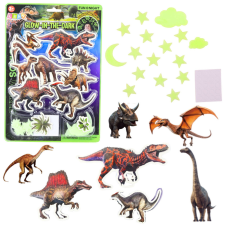 Lean Toys Fluoreszkáló dinoszauruszok csillagai világító falmatricák kreatív és készségfejlesztő