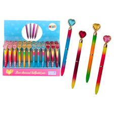 Lean Toys Gyémánt golyóstoll fényes kék utántöltő 0,7 mm-es keverék toll