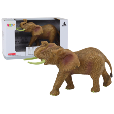 Lean Toys Gyűjthető figura afrikai elefánt emelt törzsű szafarival játékfigura