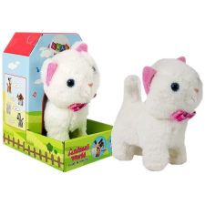 Lean Toys Interaktív macskafehér hangon sétál és énekel plüssfigura