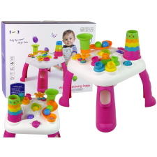 Lean Toys Interaktív oktatási asztali labdaválogató csúszda rózsaszín készségfejlesztő