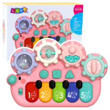 Lean Toys Interaktív zongora gyerekeknek Gears Pink készségfejlesztő