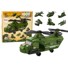 Lean Toys Katonai helikopter blokk készlet Military Green 1000 db építkezés